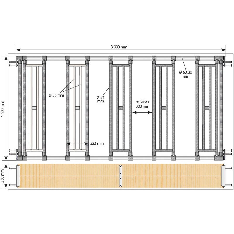 Séparation affouragement pour extension abri SP - Prof. Int. 3 m : ...