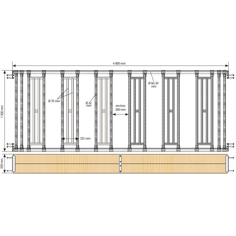 Séparation affouragement pour extension abri SP - Prof. Int. 4 m : ...