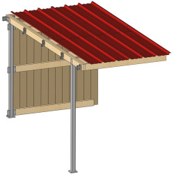 Extension abri de prairie simple pente SP 2x4 m : p1260152