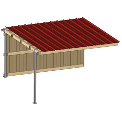 Extension abri de prairie simple pente SP 4x4 m : p1260164
