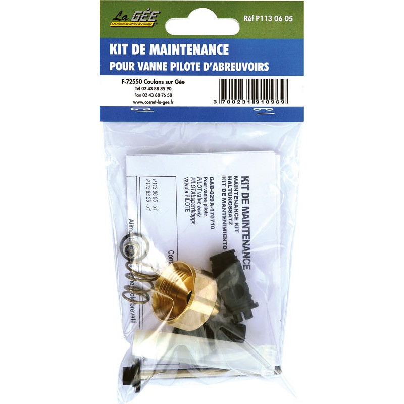 Kit de maintenance pour abreuvoir avec mécanisme vanne pilote laito...